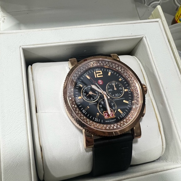 **RARE** Michele Rosegold Watch with diamonds - Picture 2 of 14